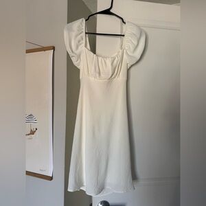 Altar'd State Cream Puff Sleeve Dress